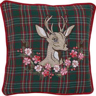 GreenGate_Cushion_Cover_Dagmar_deer_green_with_embroidery