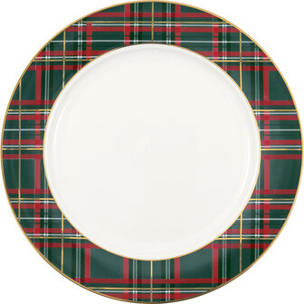 GreenGate_Dinner_plate_Dagmar_check_green