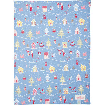 GreenGate_Tea_towel_Laura_christmas_dusty_blue