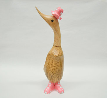 Isabelle-Roze-Wooden-Duck-Pink-Polka-Dot