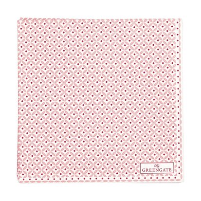 GreenGate Cotton Napkin Noa Raspberry With Lace 40 x 40 cm