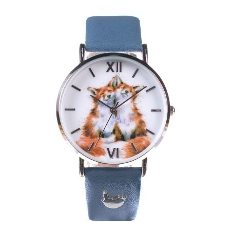 Wrendale_Designs_Dames_Horloge_Blauw_Vos_Contentment