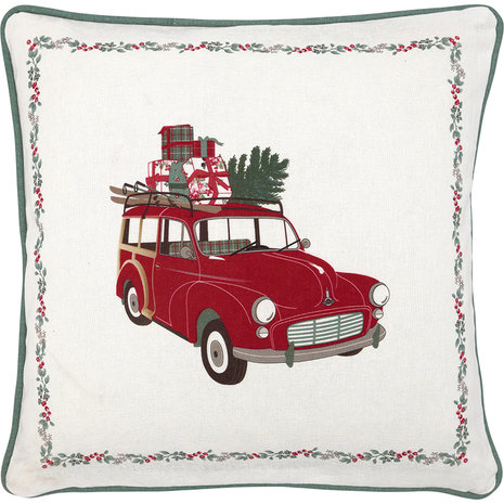 GreenGate Charline car white pieceprinted cushion cover 