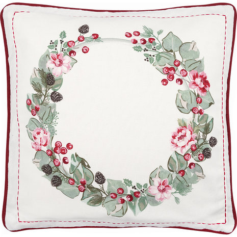 GreenGate Scarlett white pieceprinted cushion cover