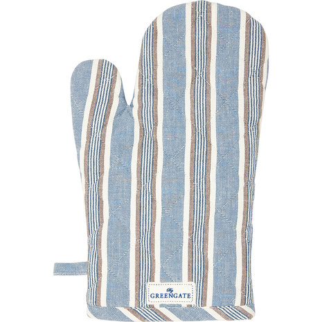 GreenGate_Ivah_stripe_blue_Ovenhandschoen_Grill_glove