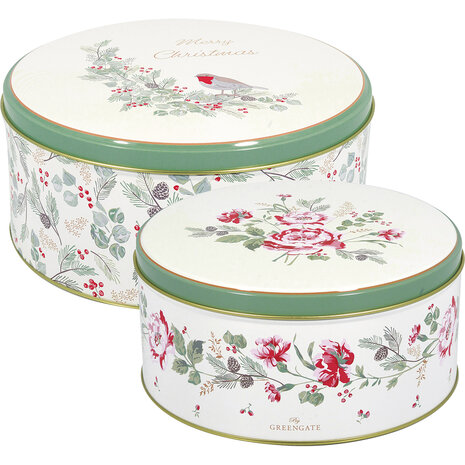 GreenGate_Round_box_Merle_white_set_of_2