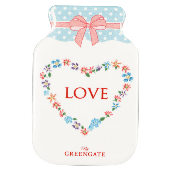 GreenGate Columbine_love white_koelkast_magneet_ Magnet set of 4