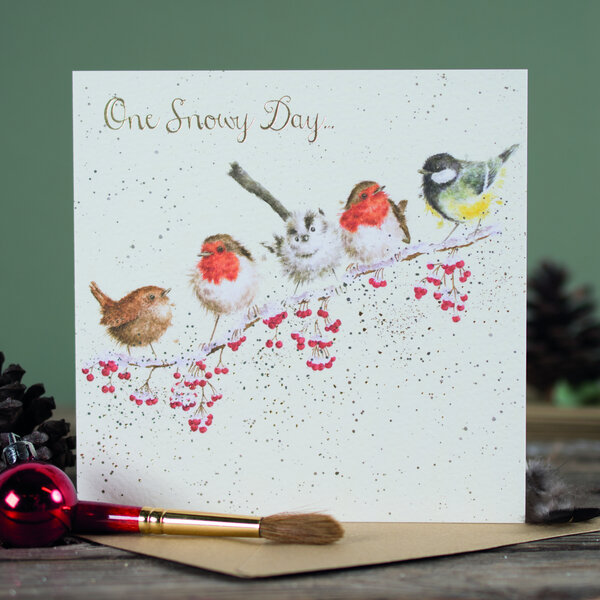 Wrendale_Designs_Kerstkaart_Christmas_Roodborstje_en_Eekhoorn_One_Snowy_Day