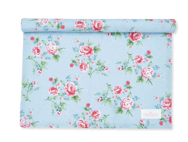 GreenGate Tafelloper Alma Pale Blue 45 x 140 cm