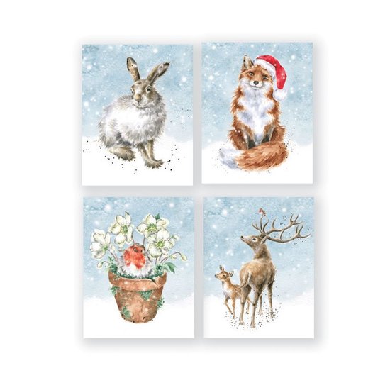 Wrendale_Designs_Kerstkaart_Mini_Hare_Fox_Robin_Stag_Christmas_Set_Box