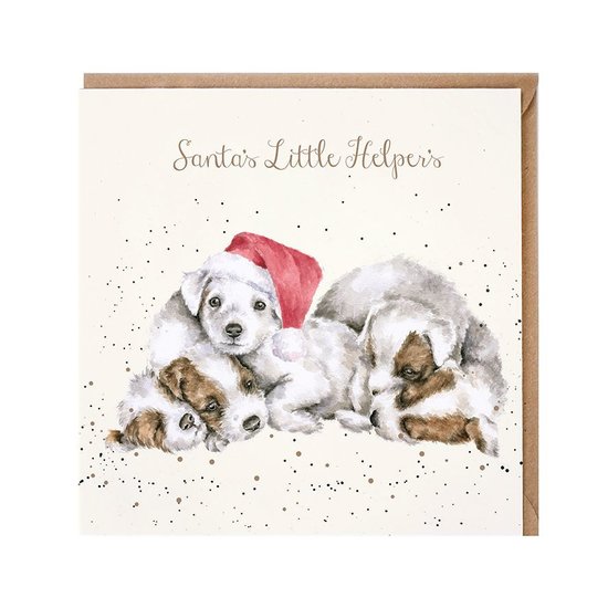 Wrendale_Designs_Kerstkaart_Hond_santa&#039;s_Little_Helpers