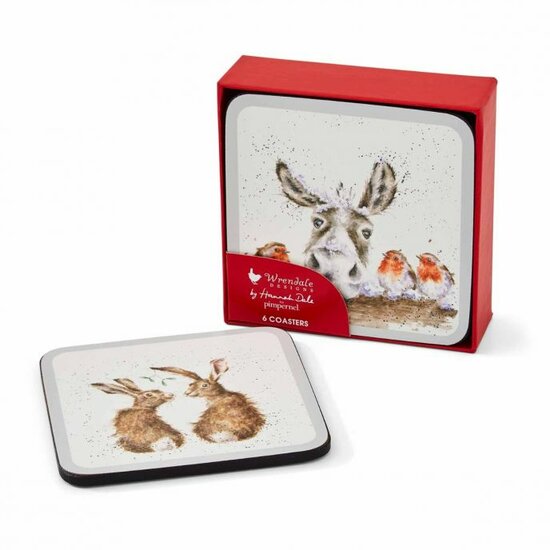 Wrendale Designs Christmas Coasters Woodland Animals set/6