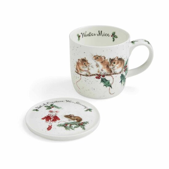 Wrendale_Designs_Mok_Met_Onderzetter_Winter_Mice