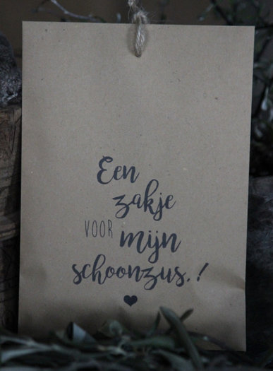 Geurzakje Lavendel met tekst Een zakje voor mijn Schoonzus - Sfeer & Scent