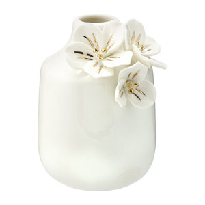 GreenGate Vaas / Vase Anemone white w/gold small H:11,5cm